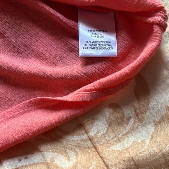 BONGO Pink Smocked Sleeveless Blouse with Tie Front - Picture 3 of 4